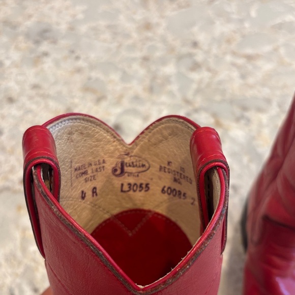 Justin Boots Red Heeled Women's Boots 4A - Picture 5 of 8